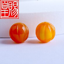 天然缅甸黄玉聚宝盆手链 南瓜珠手串缅黄散珠玉手串文玩饰品