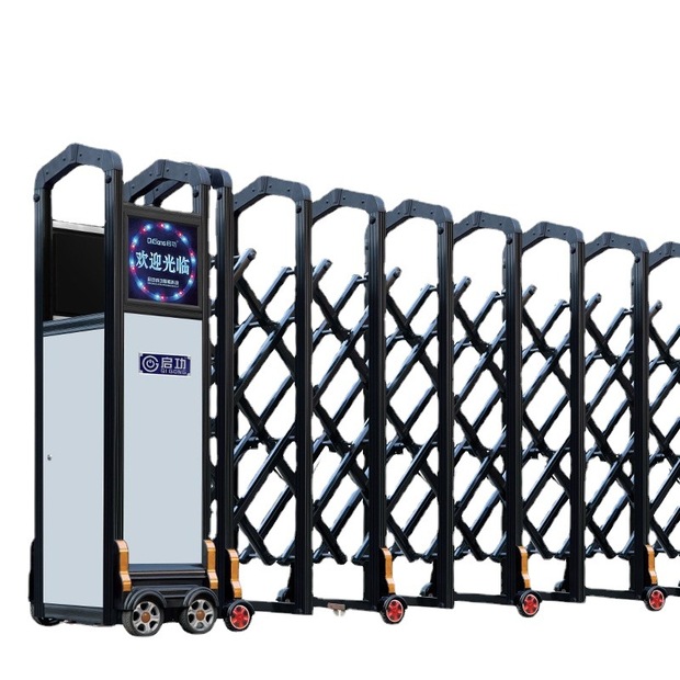 启功电动铝合金自动家用伸缩门工厂大门不锈钢伸缩电动门批发厂家