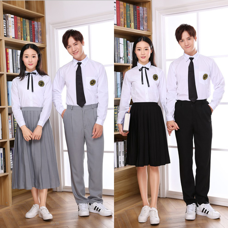 夏季中学生大合唱团演出服初中生毕业照班服男女诗歌朗诵比赛服装