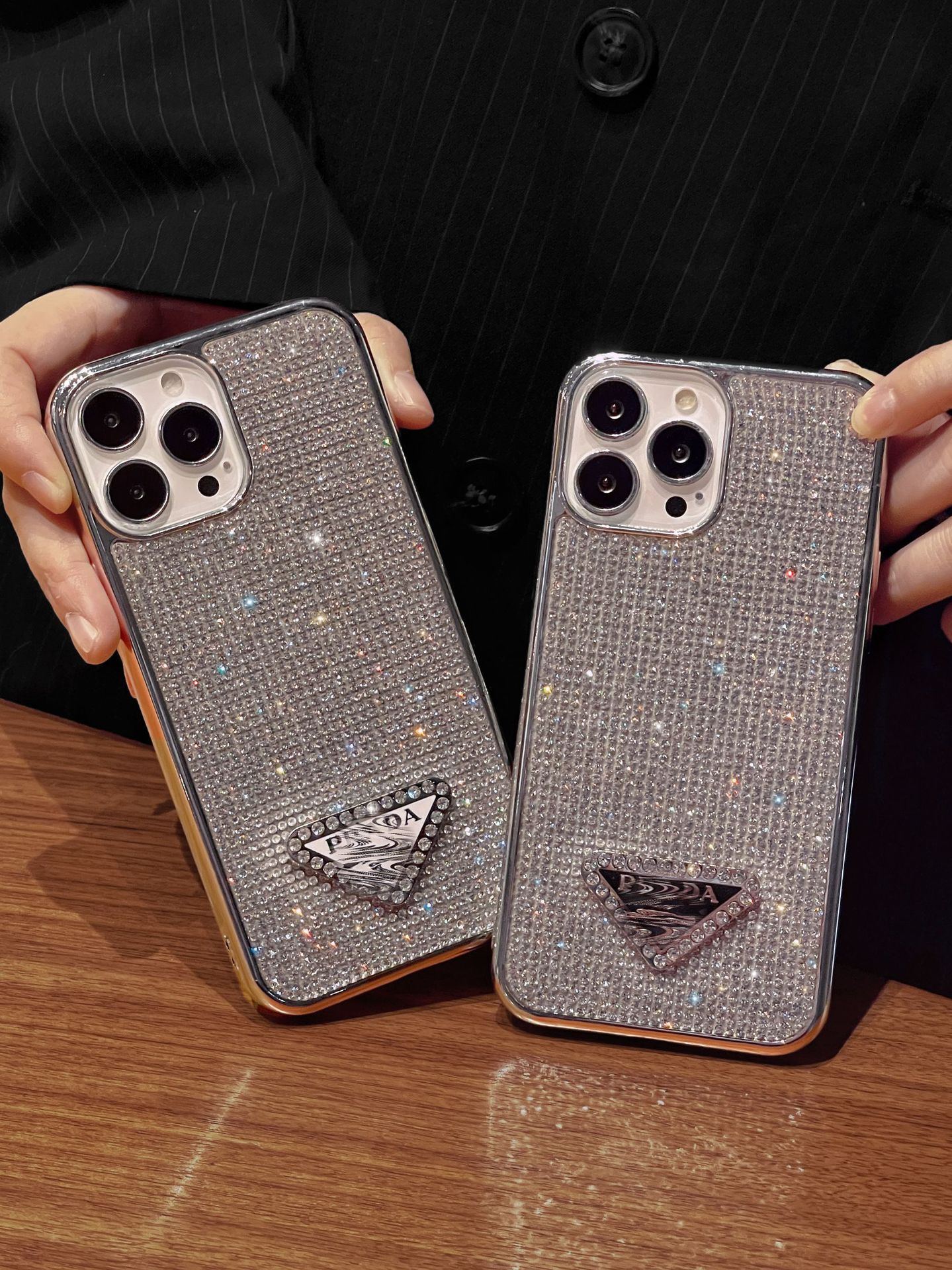 新款15pro电镀全包手机壳14/12星空满钻适用适用iphone13奢华爆款