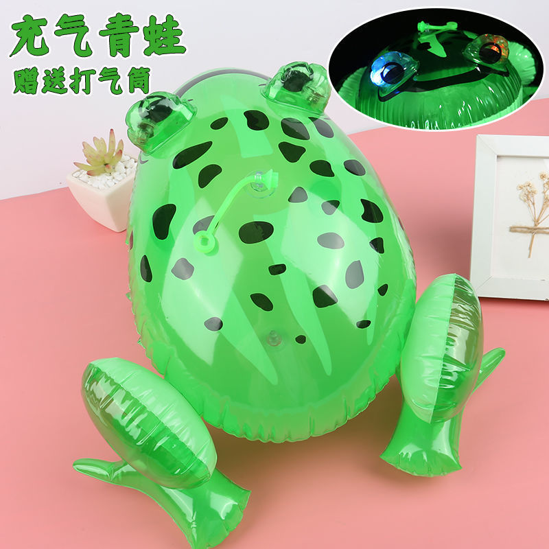 Tiktok Same Style Large Luminous Inflatable Frog Stall with Light Pop Leap Frog Night Market Children's Toys Wholesale