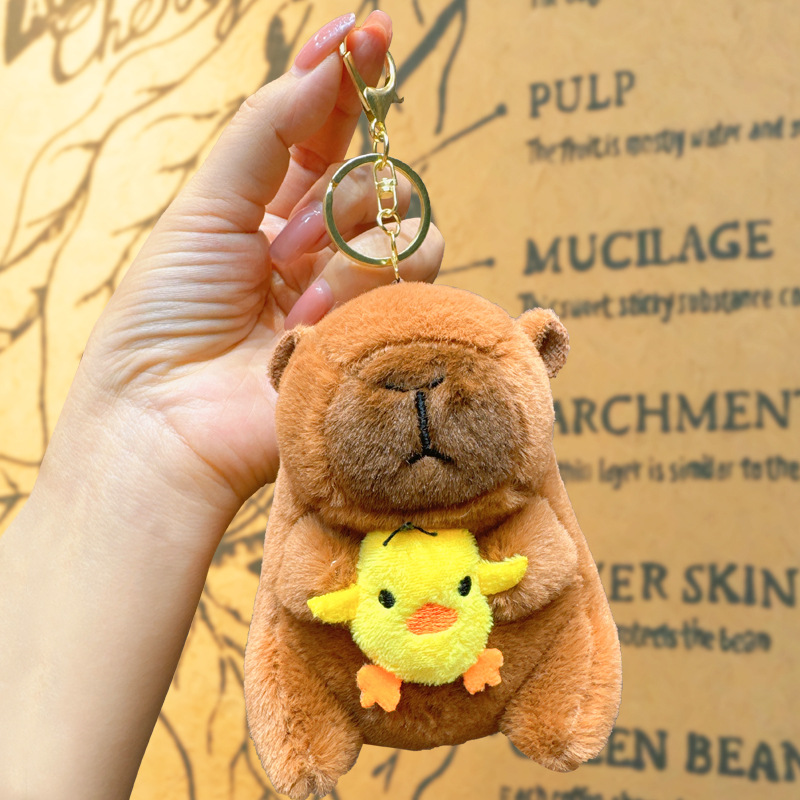 Plush Cute Capabala Key Chain Accessories Jewelry Doll Plush Pendants Schoolbag Keychain Wholesale