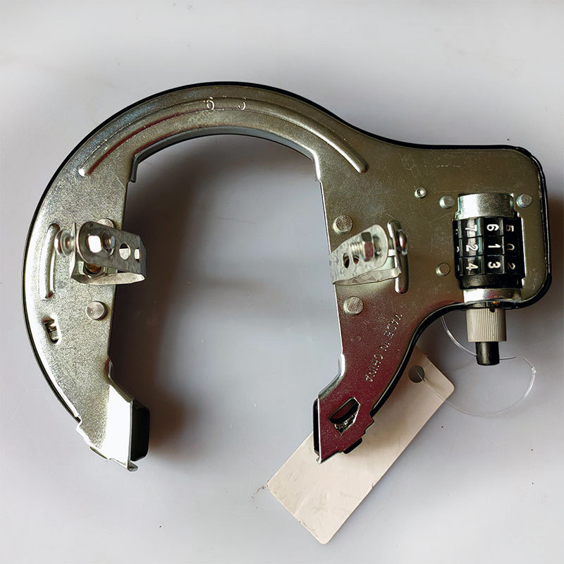 自行车固定锁防盗锁加粗钢管山地车折叠车马蹄蟹钳弹簧锁