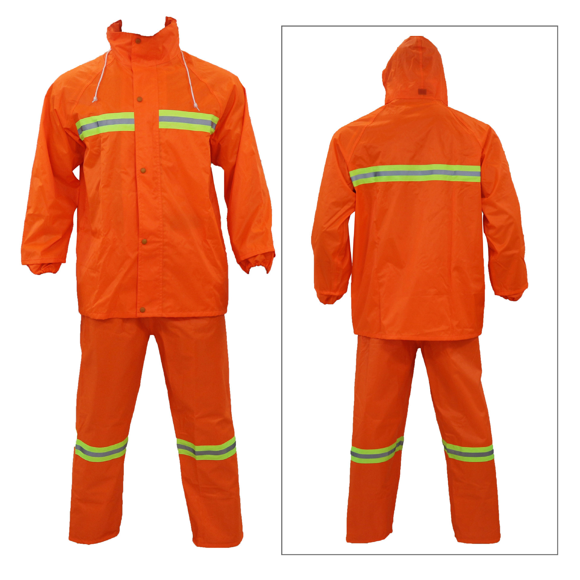 雨衣橙色环卫雨衣套装雨服成人个人防雨套服反光条双层分体式广州