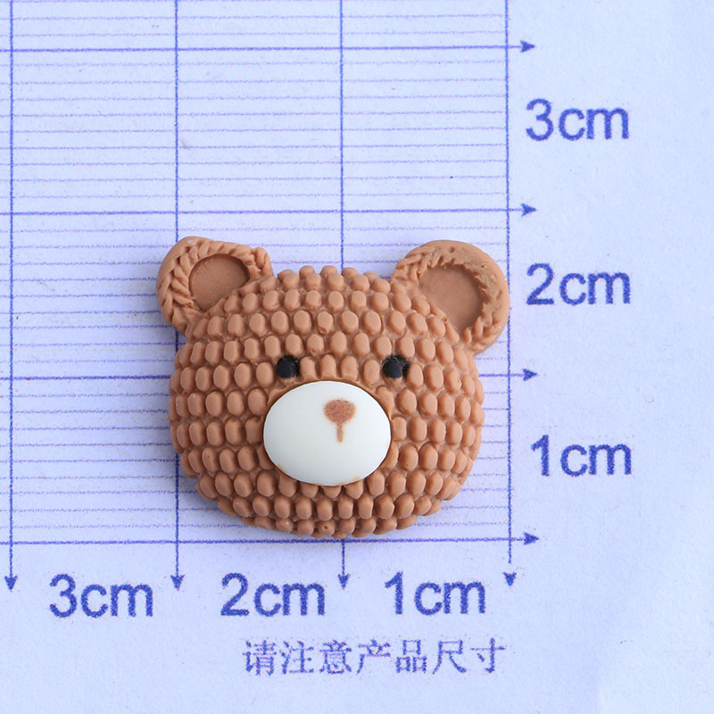 Imitation Knitted Cartoon Animal Head Series DIY Homemade Cream Glue Resin Accessories Wholesale Phone Case Table Decoration Barrettes