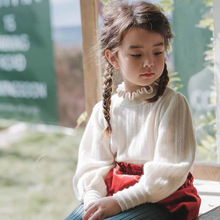 秋冬季新款韩版宝宝长袖针织套头衫羊毛混纺上衣外穿女童时尚毛衣