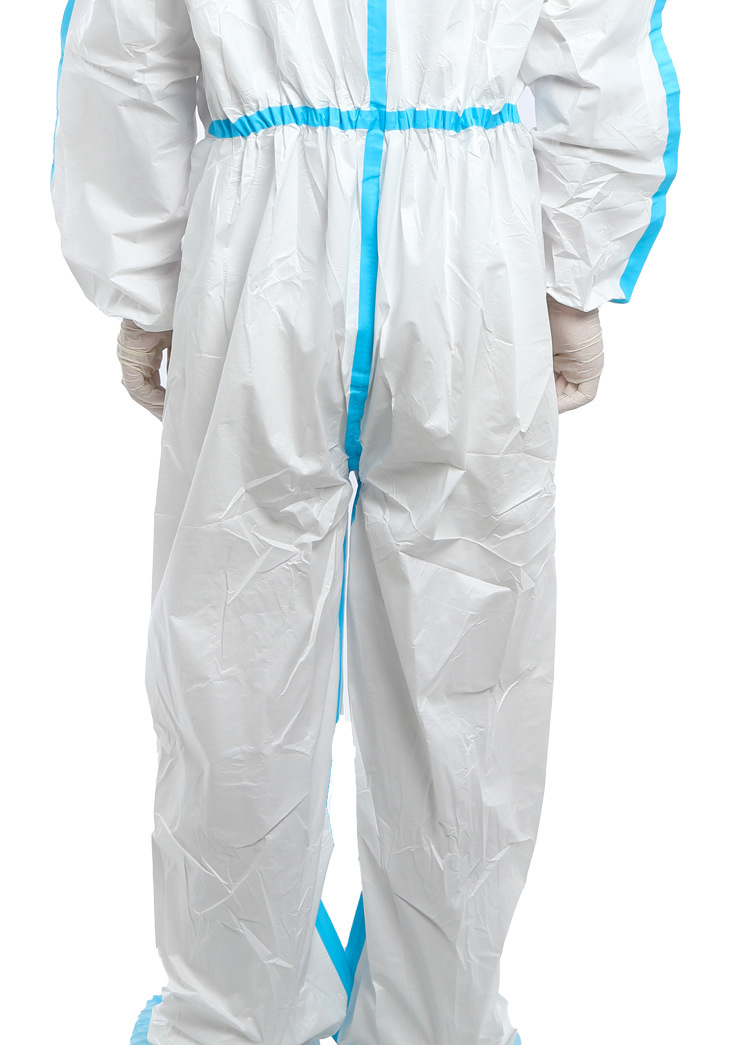 防护服一次性防尘防水溅防油无纺布透气膜连体服电子厂无尘隔离衣