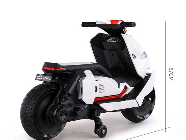 大号摩托车两轮三轮儿童电动摩托车带辅助轮双驱电动车