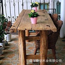 老榆木老门板桌原木做旧复古怀旧民宿家具办公桌茶台茶桌榆木板材