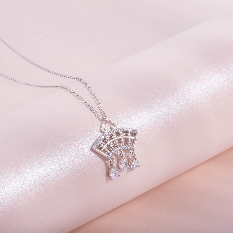 s925纯银项链女 小众设计感复古设计祥云如意平安长命锁国潮轻奢