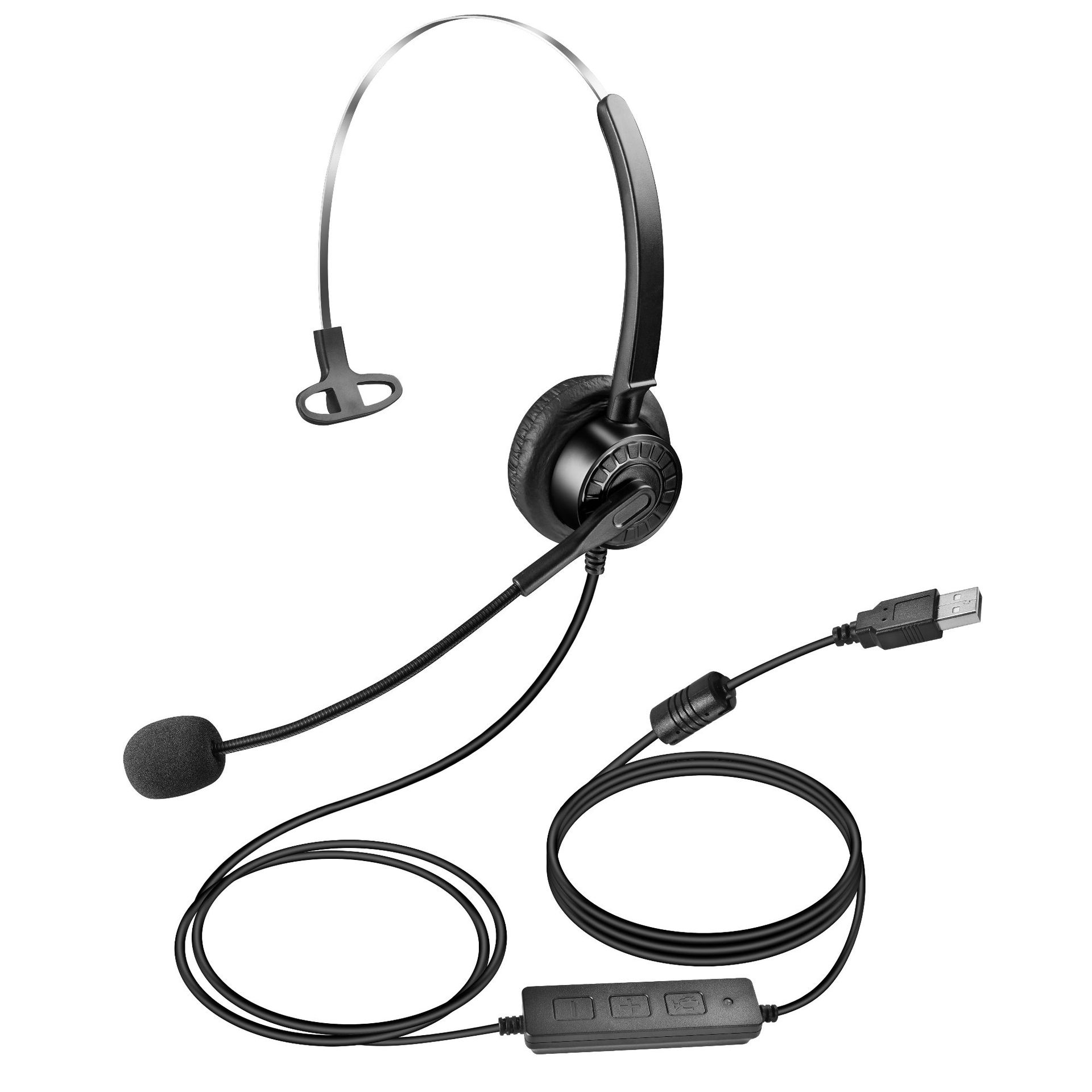 Vh600 Call Center Operator Telephone Sales Outbound Customer Service Headset Computer Usb Type-C Earphone Headset