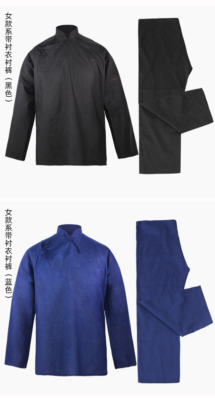 厂家批发衬衣衬裤寿衣殡葬用品棉布带女寿衣唐装女款斜襟寿衣粗布