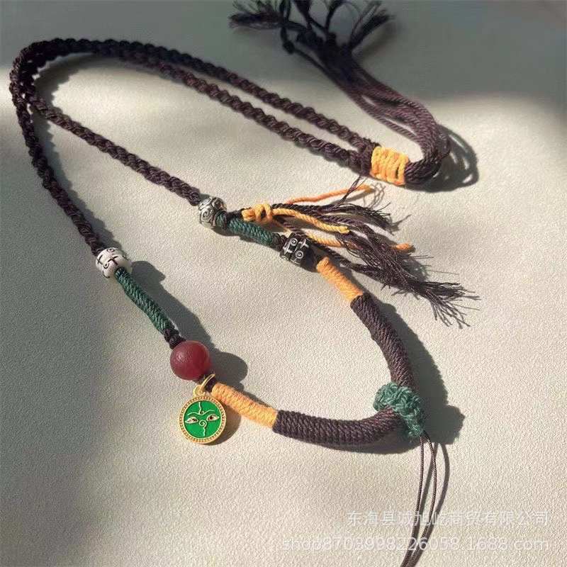 高货编织藏式吊坠挂绳棉绳男女泰国佛牌唐卡挂坠民族风吊坠绳新款