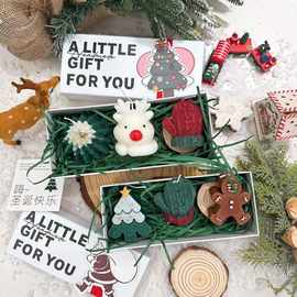 批发圣诞节创意手工圣诞蜡烛伴手礼物圣诞树小鹿造型香薰蜡烛礼盒