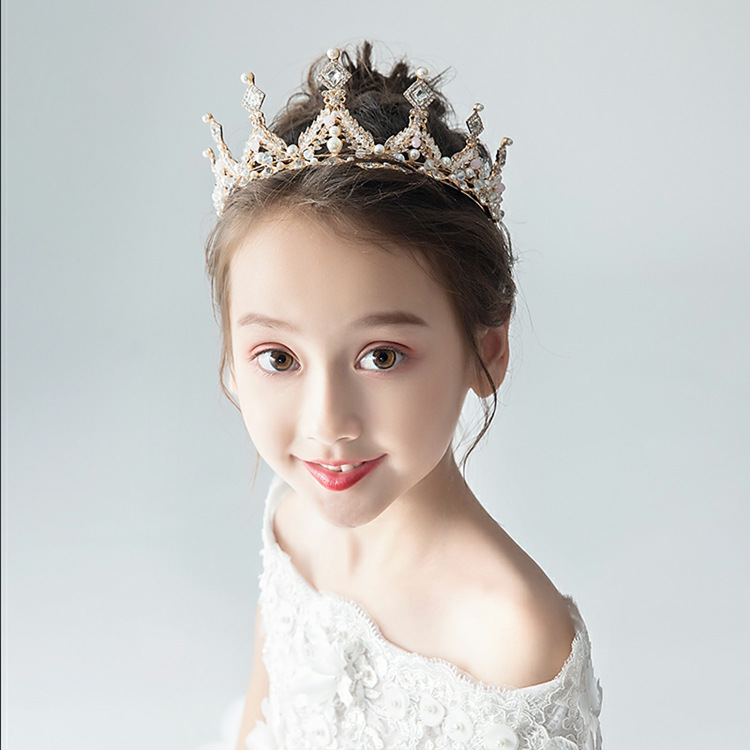 Crown Hair Clasp Headdress Children Princess Girl Diamond Korean Crown Crystal Children Hair Accessories