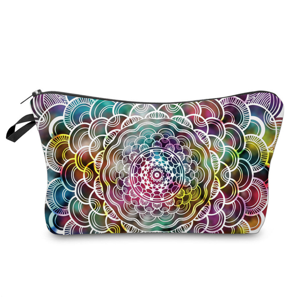 Amazon Digital Printing Mandala Cosmetic Bag Clutch Women's Multifunctional Travel Storage Wash Bag Women