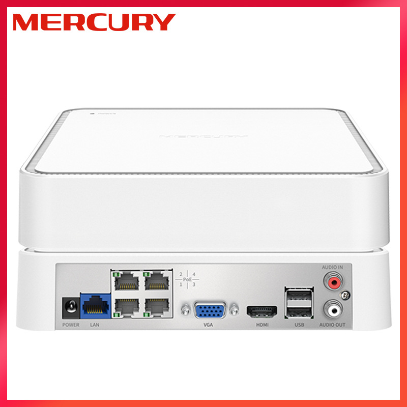 MERCURY水星MNVR504P监控器4路POE供电网络数字TP硬盘录像主机