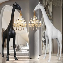 长颈鹿落地灯个性创意玻璃钢雕塑现代简约轻奢高档装饰灯具摆件