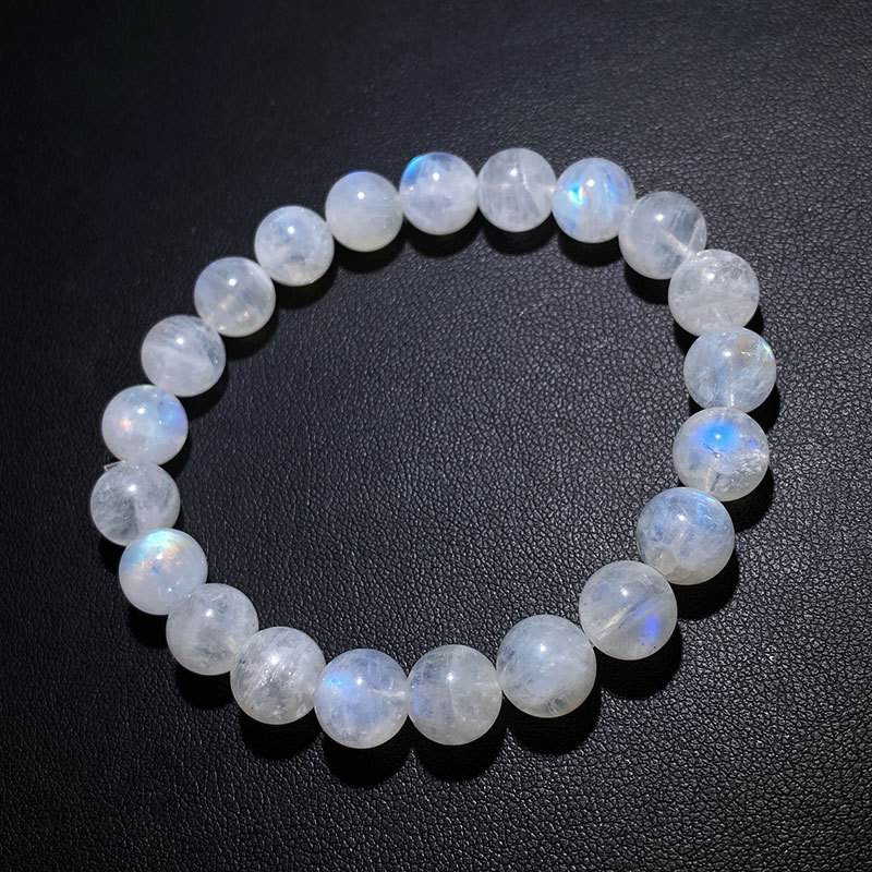 晶尧斯里兰卡半透体蓝月光石手链恋人石蓝色光晕水晶手串情侣饰品