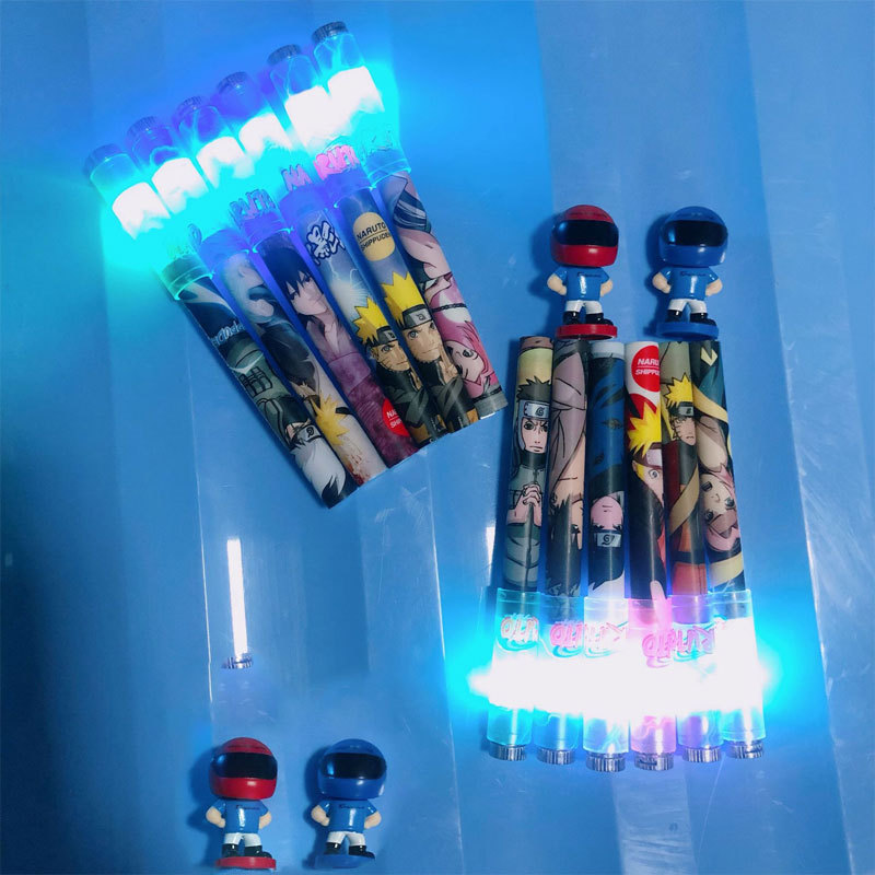 发光网红潮语转转笔创意12星座中性笔土味情话七彩灯旋转中性笔