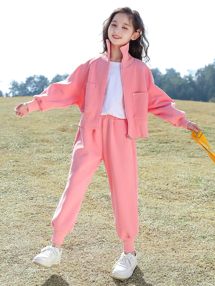 春装卫衣儿童装女孩网红春秋时髦运动两件套衣服2022秋季新款女童长袖