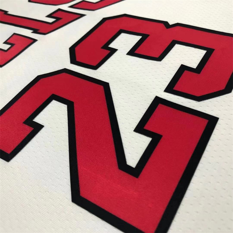 75周年 bulls 白色 23号 乔丹8号拉文立体标nba球衣一件代发