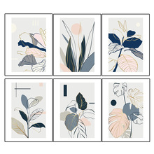 雨林波西米亚墙壁艺术厨房植物图片客厅帆布画室内装饰画无相框画