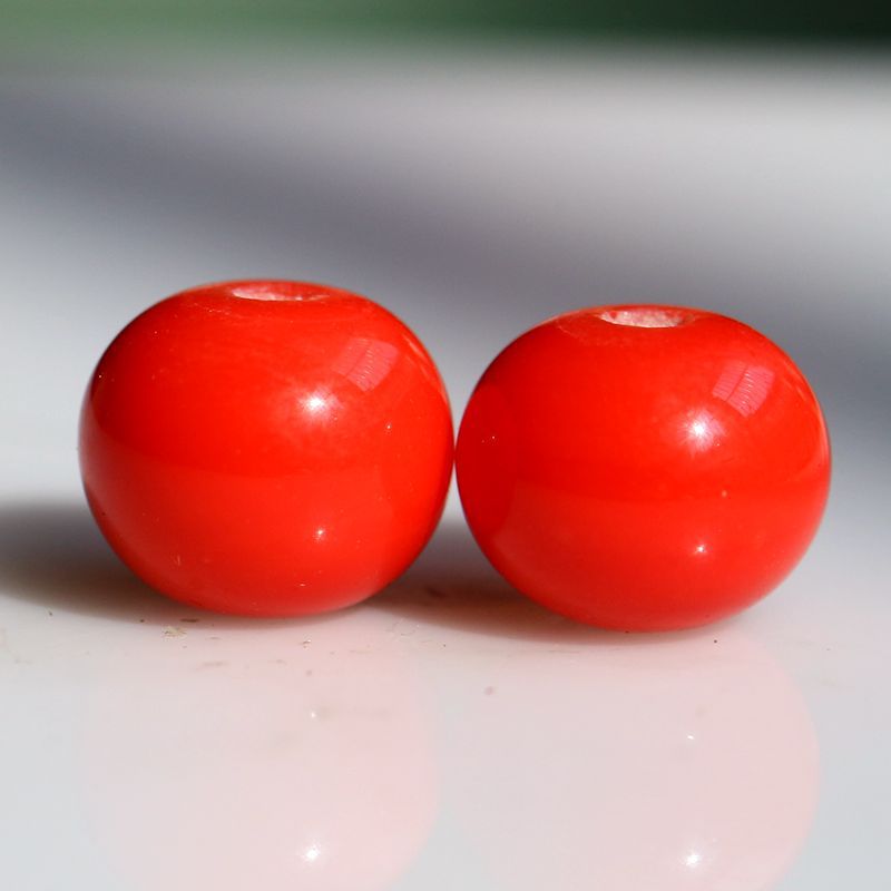 珊瑚珠子装饰佛珠手链罕见桔红老琉璃头饰结婚吊坠178#创意-阿里巴巴