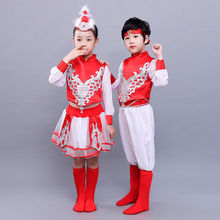 马蹄哒哒演出服儿童蒙古服男童女童少数民族服新款少儿筷子舞服装