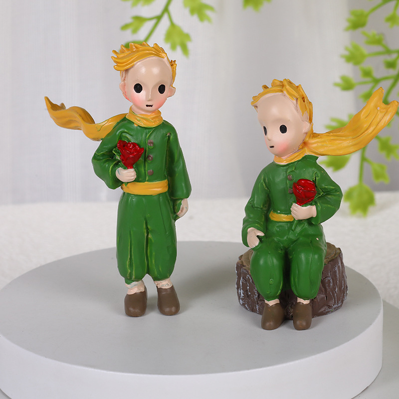 Little Prince Rose Hand-Made Cake Office Decoration Resin Crafts Decorations Photo Shooting Decoration Blind Box Wholesale