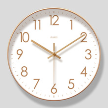 易普拉6514钟表挂钟静音扫秒钟客厅家用简约钟表挂墙石英钟挂表
