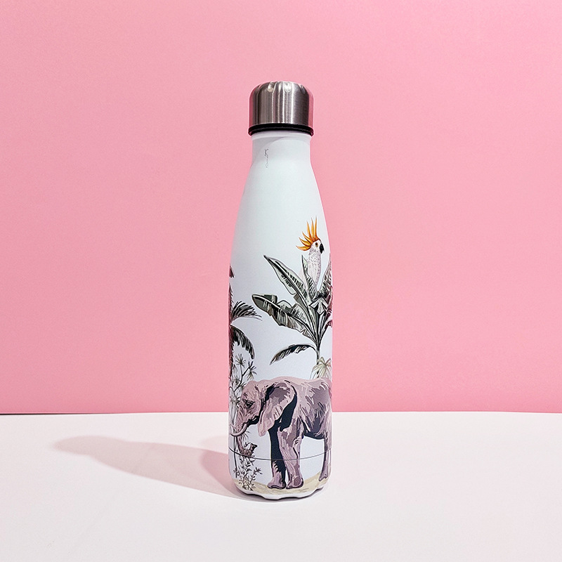 Factory Direct Sales Cross-Border 304 Stainless Steel Vacuum Cup Double Layer Vacuum Coke Bottle Jungle Animal Creative Cup Stock