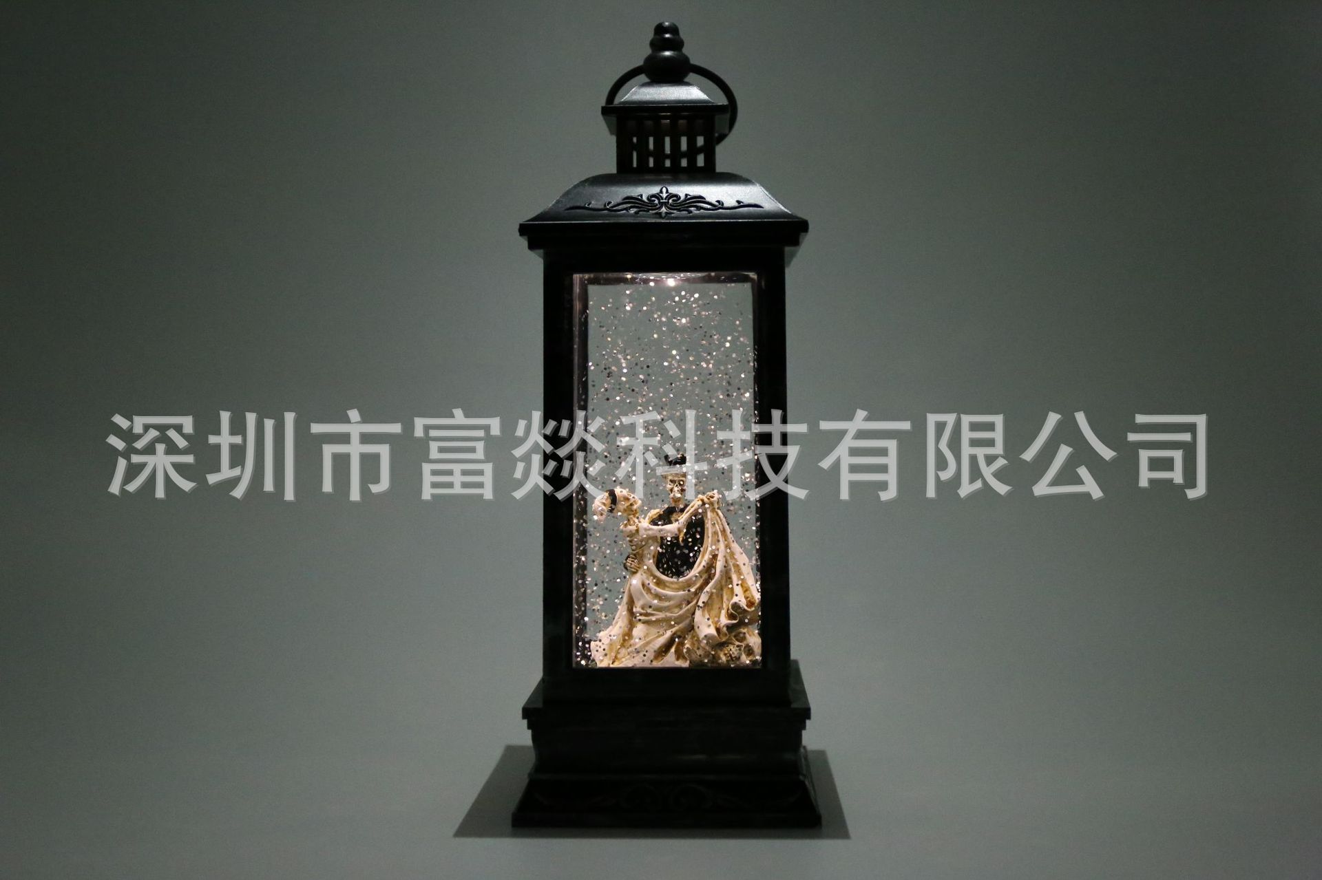 Retro Square Light Dream Wansheng Floating Snow LED Luminous Interior Wansheng Skull Couple Music Gift Decoration