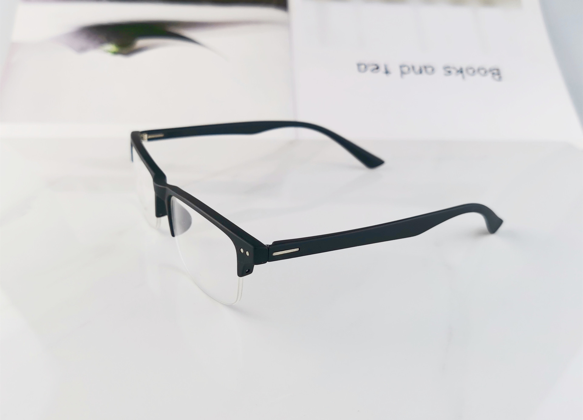 复古经典款方形米钉小框tr90超轻商务半框拉丝眼镜男近视眼镜框潮