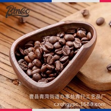 跨境新款咖啡称豆木质容器豆类茶叶称重实木分装盘桌面木制储物盘