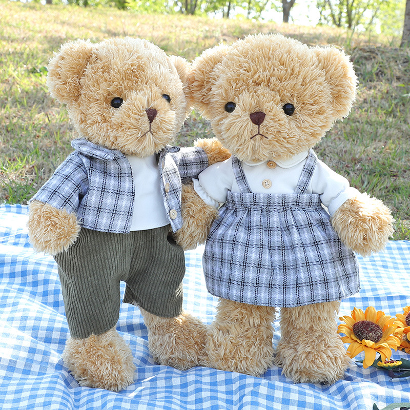 泰迪熊公仔情侣玩偶一对女孩生日礼物抱抱熊床上抱枕娃娃毛绒玩具