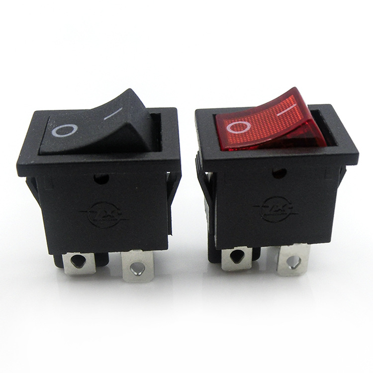 中讯kcd1-104船型开关4脚2档无灯/带灯15*21电源翘板液晶电视开关