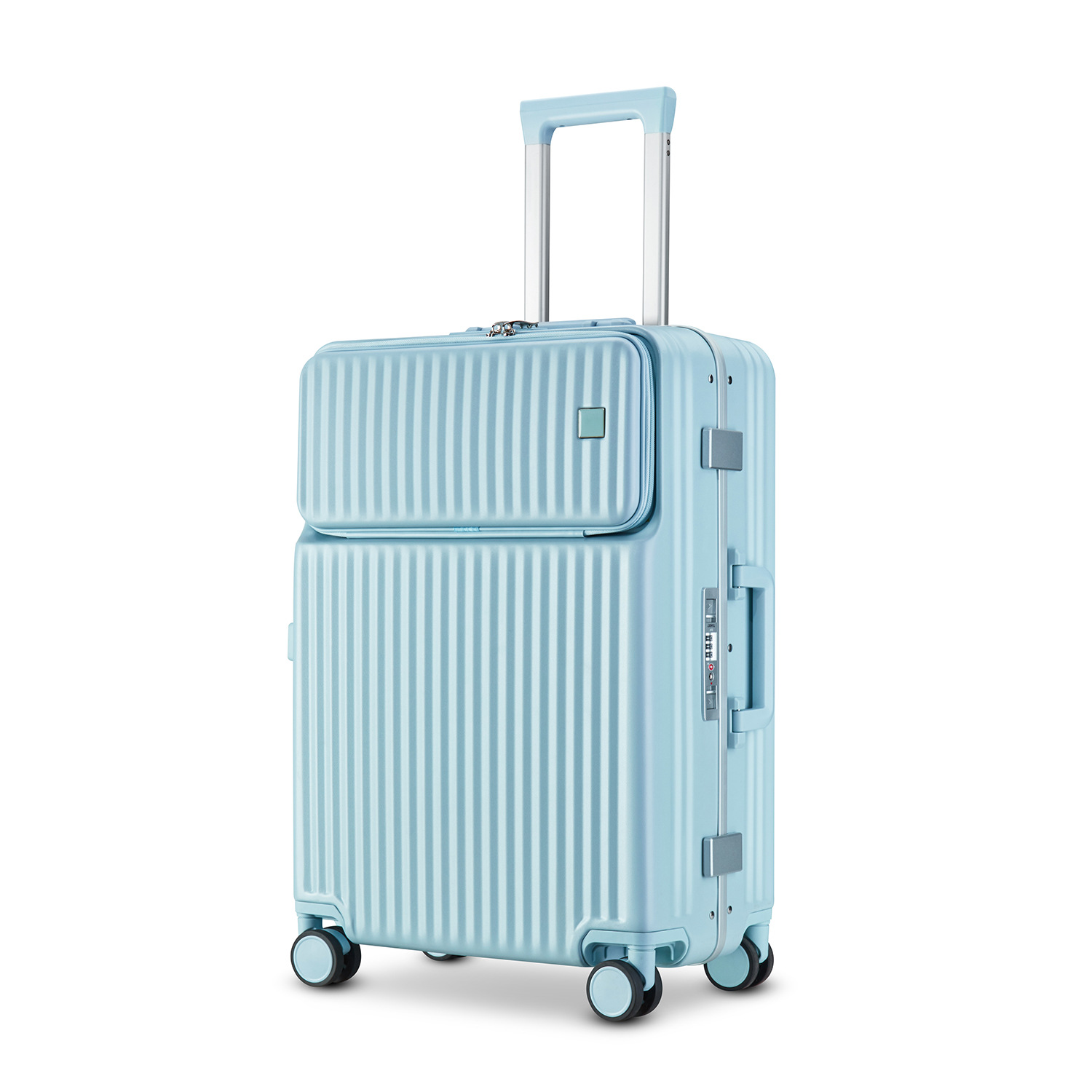 Front Open Aluminum Frame Trolley Case Candy Color Travel Carry-on Luggage Suitcase Boarding Password Suitcase Luggage