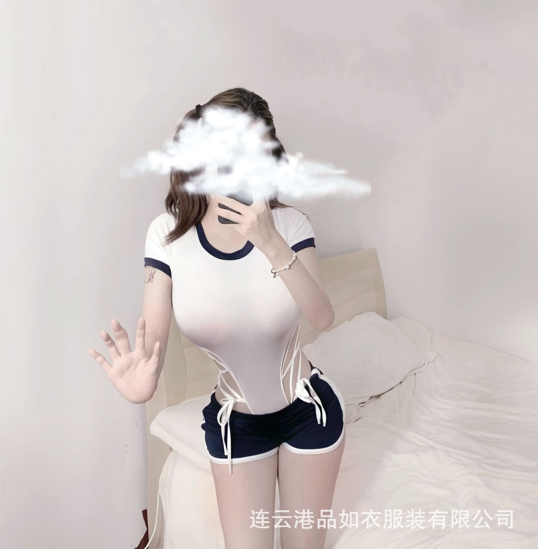 情趣内衣性感死库水套装纯欲学生瑜伽制服诱惑侧边绑带开档