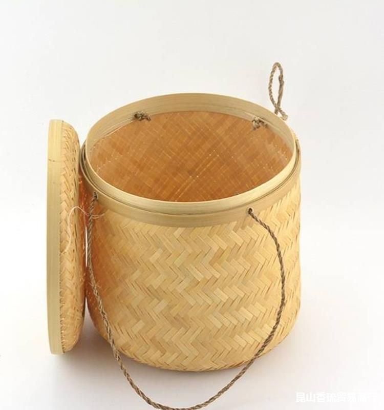 广西编织竹筐竹篓竹篮竹编茶叶茶篓茶饼空盒端午食品礼品包装