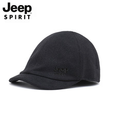 JEEP SPIRIT新款男士贝雷帽鸭舌帽可调节遮阳透气男款户外休闲帽