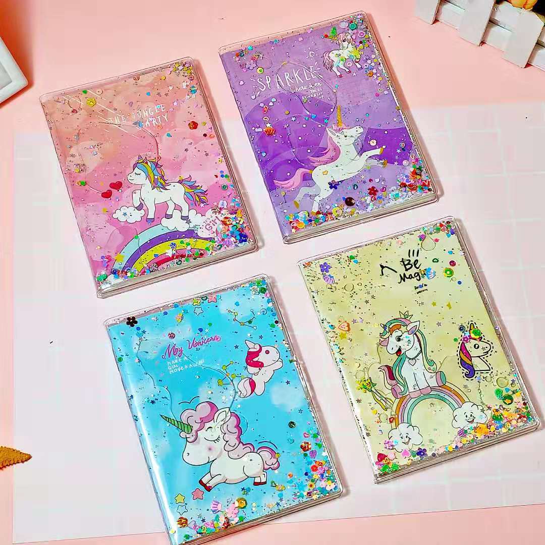 ins星空独角兽少女心可爱网红手帐本入油流沙手账本学生a6笔记本