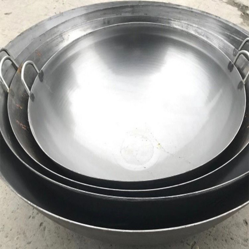 大锅头老式传统双耳钢锅炒锅厨房饭店食堂商用柴火灶大炒锅钢锅