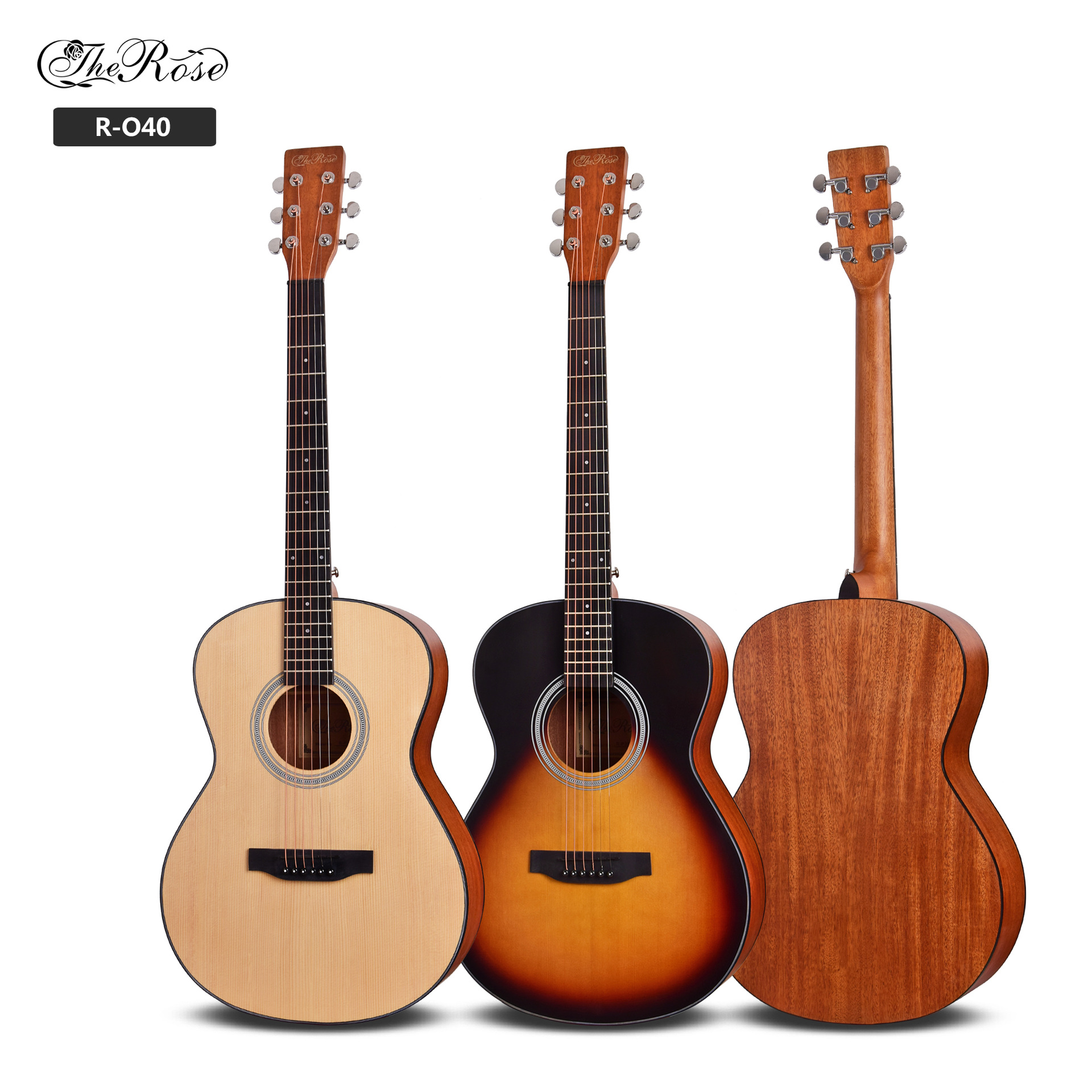 厂家批发40寸单板圆角木吉他云杉单板民谣吉他guitar初学者吉他