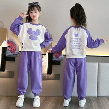 女童春秋装套装2024新款韩版女孩大童洋气运动装秋季卫衣两件套装