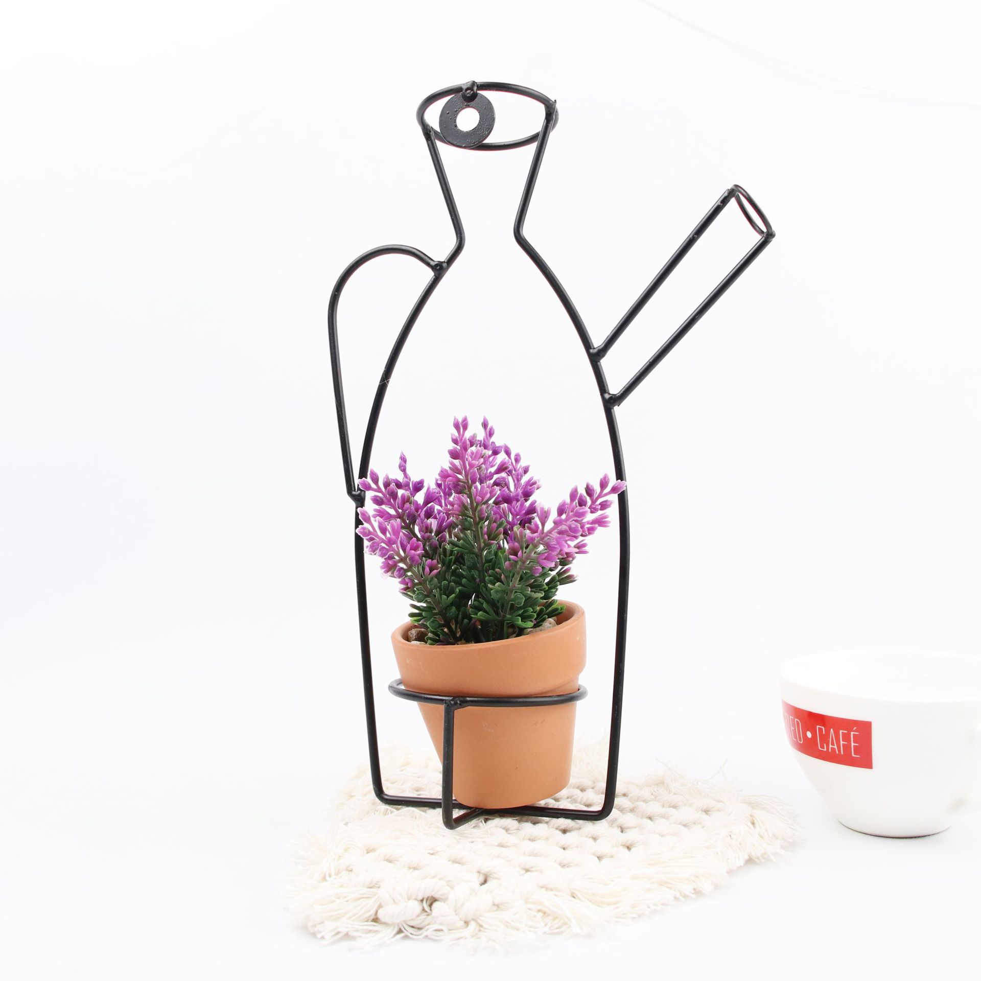 INS Wire Vase Dried Fresh Flower Arrangement Crafts Nordic Style Creative Wall Pendant Flower Stand