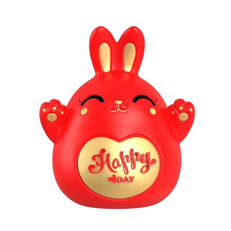 2023 Zodiac Waving Rabbit Coin Bank Large Capacity Only-in-No-out Breaking-Proof Saving Box Decoration New Year Gift