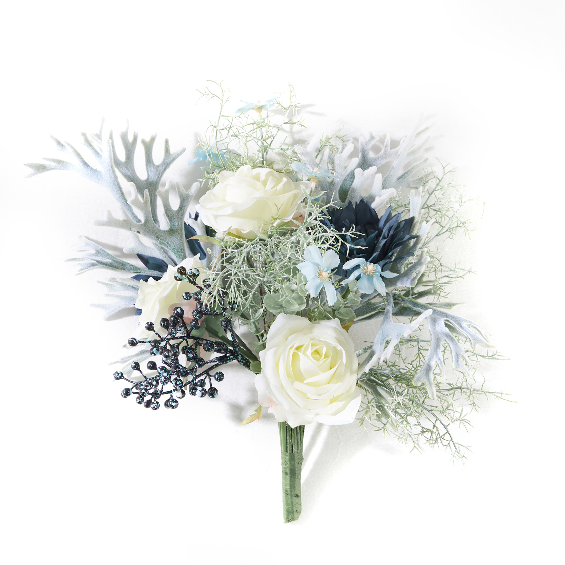 仿真花人造插花新娘花束餐桌家居婚礼厨房装饰(蓝白色)-阿里巴巴