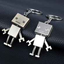 新款潮流可爱可旋转机器人复古情侣钥匙扣项链包包创意小礼品