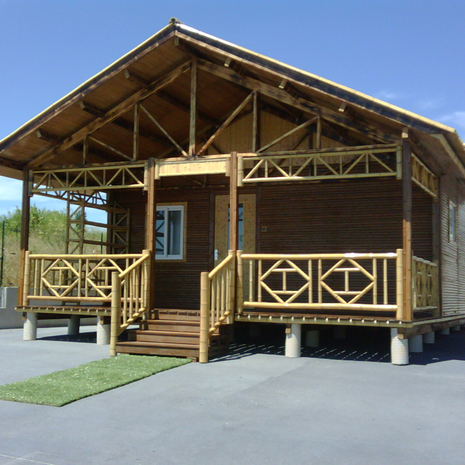 竹房屋雕塑结构竹编织装饰设计施工竹房子装配式竹屋竹建筑亭廊